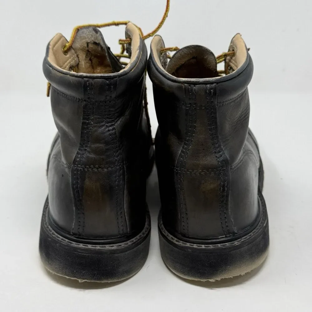Carolina Soft Moc Toe Wedge Work Boots Mens 13 Black Burnished Leather USA Made